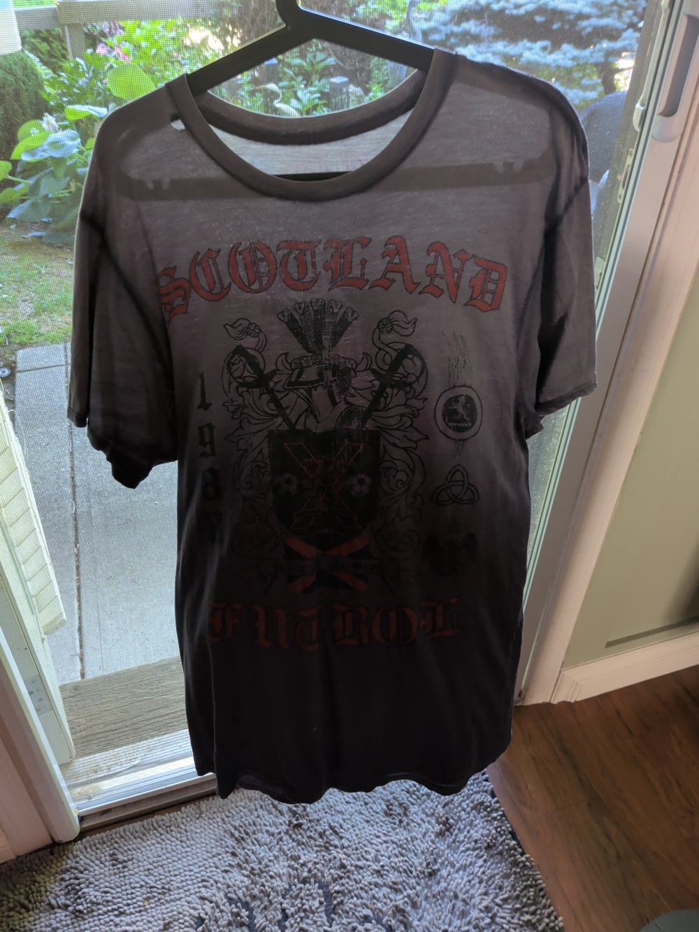 Kinetix Scotland Futbol Graphic T Shirt Mens Large Black Soccer Football Tee